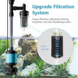 YISUIPU Electric Aquarium Vacuum Gravel Cleaner, 729GPH /15W 6 in 1 Upgraded Variable Frequency Motor Automatic Fish Tank Gravel Cleaner Vacuum for Wash Sand& Water Changer