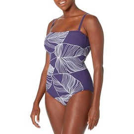 Gottex Women's Standard Natural Essence Bandeau One Piece, Ink/White, 16