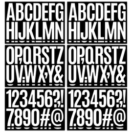 3 Inch Letters Stickers 192 Pcs Vinyl Alphabets Stickers 12 Sheets Waterproof Alphabet Number Stickers Mailbox Labels,White Letter and Numbers Stickers for Home Office