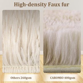 CAROMIO Shaggy Area Rug 6' x 9' Modern Indoor Plush Fluffy Rugs Soft and Comfy Velvet Faux Fur Carpet Rugs for Bedroom Living Room Girls Kids Nursery Fuzzy Area Rug, Beige Taupe