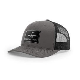 Generic Come and Take It Rifle, 112 Snapback Hat, Black Leather (Gray/Black)