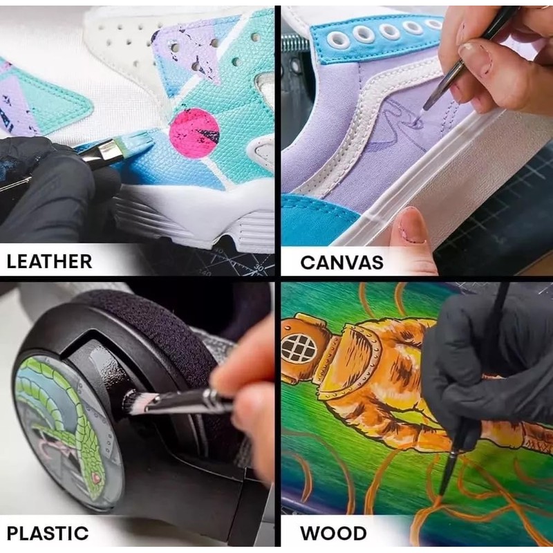 Angelus Kit de Pinturas Acrílicas para Cuero, Negro y Blanco,
