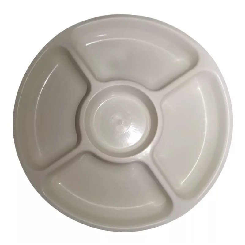 Boris 6 Botaneros Dip Redondos De Plástico 5 Cavidades Salsero