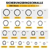 Snap Ring Set 300 Pieces Circlip M3-M28, Stainless Steel 304