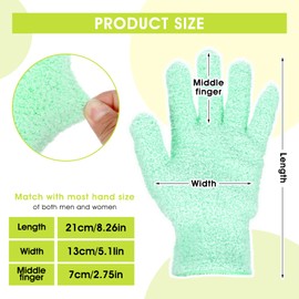 Teaaha 2PCS Microfiber Gloves for Plant Dusting, Green Dusting Mitt Reusable Washable Cleaning Mittens Dusting Gloves for Women House Cleaning Plants Cars Blinds Lamps and Small Hard Reach Corners