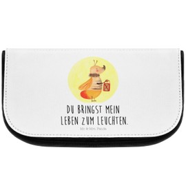 Mr. & Mrs. Panda Fireflies Cosmetic Bag, White, Hand Drawn