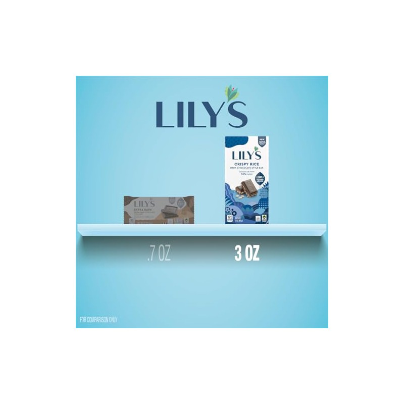 LILY'S Crispy Rice Dark Chocolate Style No Sugar Added, Sweets
