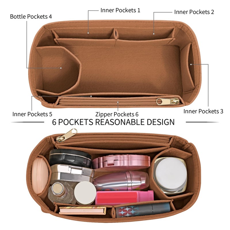 LOUKAYCCI Felt Purse Organizer insert for birkin 25 bag organizer