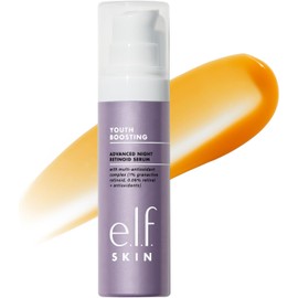 E.L.F. Suero Retinoide De Noche Avanzado Skin Youth Boosting, Suero Antienvejecimiento Para Reducir La Apariencia De Líneas Finas Y Arrugas, Vegano Y Libre De Cruelda Naranja 1 Onza Líquida (Paquete