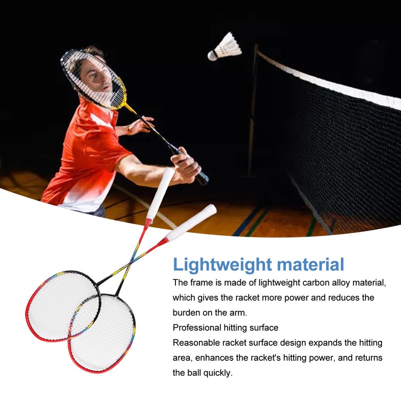 2 Player Badminton Racquet High Stability Lightweight Portable Sports Badminton