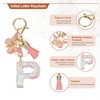 MECCANIXITY Initial Letter Keychain, Cute Tassel Butterfly Keychain Alphabet P