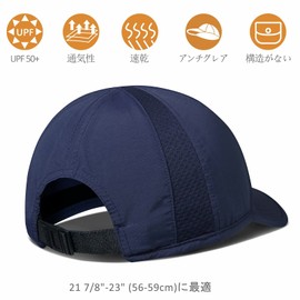 GADIEMKENSD Non-Structured Hat, UPF 50+ UV Protection, Quick Drying, Breathable, Mesh Running Hat, Unisex, Adjustable Size, blue (dark)