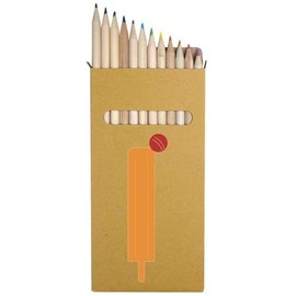 Azeeda 12 x 'Cricket Bat And Ball ' Long 178mm Coloured Pencils/Pencil Set (PE00065103)