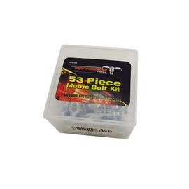 Pit Posse Motorcycle ATV Sport Bike Mini Metric Bolt Kit 53 Pc - Compatible with Honda, Yamaha, Kawasaki, and Suzuki - Tempered Bolts - Durable - Bolts, Nuts, and Washers