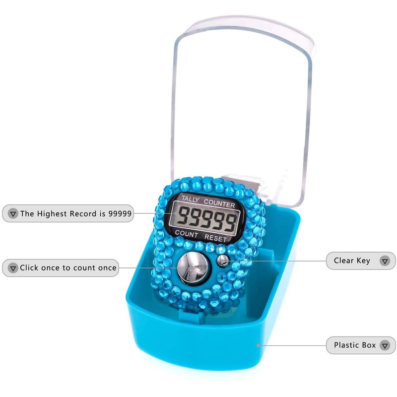 ROYAL WIND Finger Counter -6-Pack Case-Islamic Tasbih Bead- 5 Digital