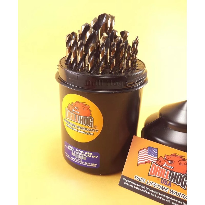 Drill Hog® 29 Pc Drill Bit Set Drills Index HI-Molybdenum