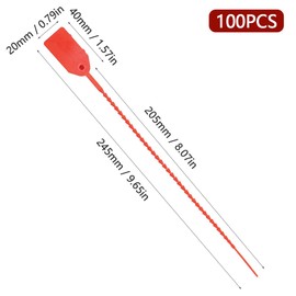 GOIYZTTR 100Pcs Plastic Cable Tie Labels Security Cable Ties Seal Red Anti-Tamper Seals Suitable for Organizing Cables, Shoes, Clothing and Luggage Tags