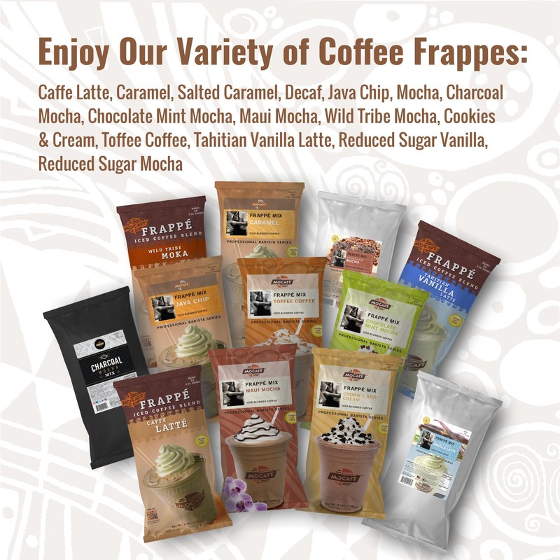 MOCAFE Charcoal Mocha Mix, 3-Pound Bag Instant Frappe Mix, Coffee