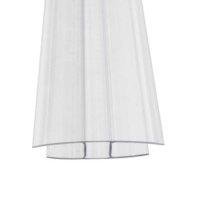 Clear H-Section Polycarbonate Sheet Joining Strip Muntin - 10mm, 1.9m