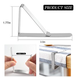 FEPITO 12 Pack Tablecloth Clips Stainless Steel Table Cloth Cover Clamps for Outdoor Picnics Marquees Weddings Graduation Party