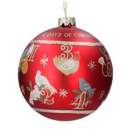 Matt Red 12 Days of Christmas Bauble Gisela Graham