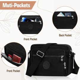 NEWIROVE Women's Cross-Body Bags Shoulder Bags Women Satchel Bag Messenger Bag Cross Over Body Bags Crossbody Bags for Women Lady, Shopping, Working and Travel,Black