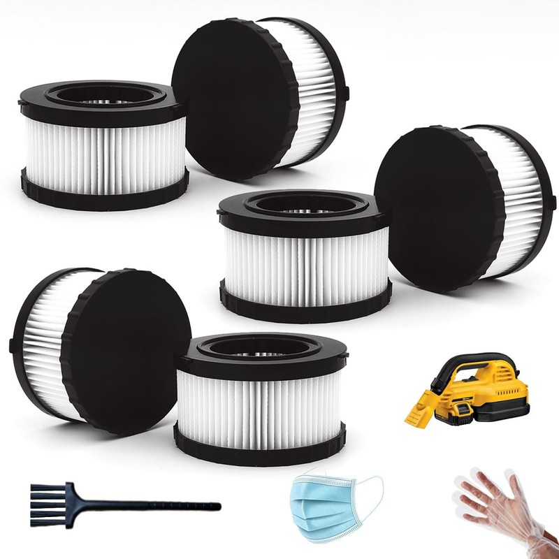6 Pack DC5151H HEPA Filter Replacement Compatible with DEWALT DC515,