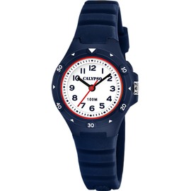 Calypso Children's Youth Watch Rubber Dark Blue Junior Watch UK5846/5 Analogue Watch, Dark Blue - White, Strap.
