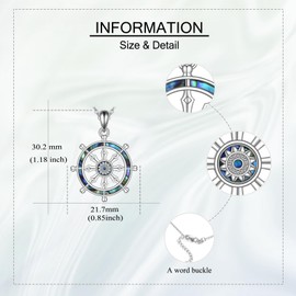 ONEFINITY Dharma Wheel Of Life Necklace 925 Sterling Silver Dharma Wheel Pendant Buddhist Necklace Talisman Jewellery