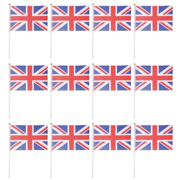 Union Jack Flags, 50pcs Union Jack Hand Flags with Sticks