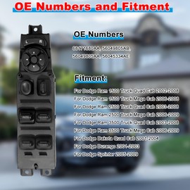 COBATANG Master Power Window Switch Front Left Driver Side, 68171680AA, Compatible with Dodge 2002-2008 Ram 1500 2500 3500 Dakota Durango Sprinter Truck Quad Cab Mega