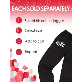 King and Queen Couple Sweatpants His Her Valentines Day Matching Couples Joggers Queen Joggers Black Medium