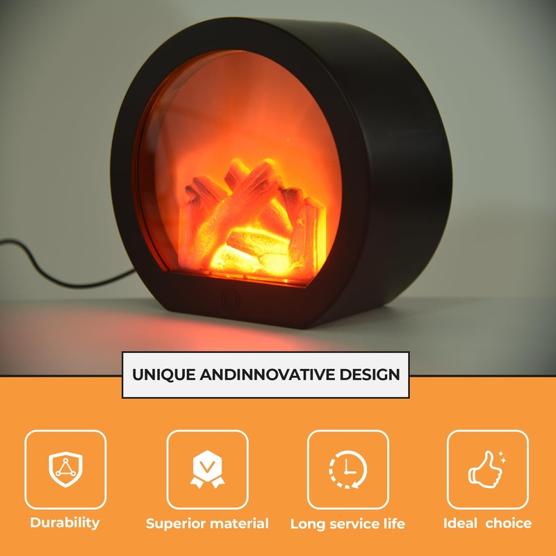 Peakloong Flameless LED Fireplace Lantern Simulation LED Table Fireplace LED