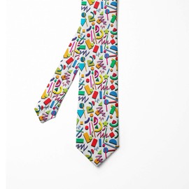 Lunarable Men's Tie, Shapes of 80's and 90's, Necktie, 3.7", Multicolor