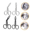 Vaguelly Stainless Steel Eyebrow Tweezers Set 4pcs Curved Flat Tip