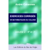 Exercices corrigés de mathématiques de 4e et 3e