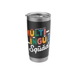 Multilingual Squad International Literacy Day Teach Language Stainless Steel Insulated Tumbler