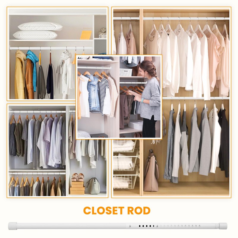 Oval Closet Rod for Hanging Clothes Adjustable Closet Rods 18