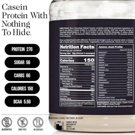 NAKED Casein - 2Lb Micellar Chocolate Casein Protein - Bulk, NSF Certified, GMO-Free, Gluten Free, Soy Free, Preservative Free - Stimulate Muscle Grow