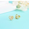 Silver Stud Earrings for Women, Sterling Silver Heart Shaped Studs