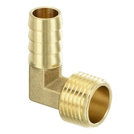 QUARKZMAN Brass Hose Barb Angle Fitting 1/2 Inch Barb x 1/2 Inch NPT Male 90 Degree Brass Hose Barb Pipe Fitting for Water Fuel Air