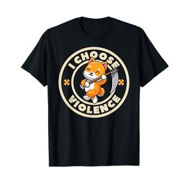 I choose violence funny cute Fox holding scythe T-Shirt