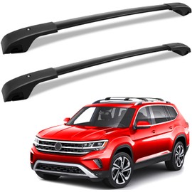 KINGGERI Roof Rack Cross Bars Fit for Volkswagen Atlas 2017-2025, Aluminum Roof Rails Crossbars Rooftop Cargo Carrier Bag Luggage Rails Skiboard Bike Black Accessories