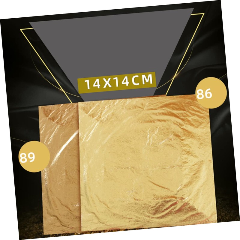 COLLBATH Foil Paper 100pcs Imitation Leaf Sheets Decorative Foil for