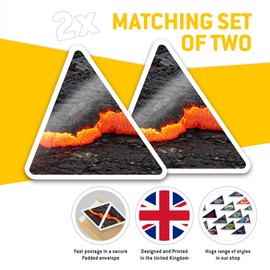 2 x Triangle Stickers 10cm - Volcano Red Hot Lava Geology Laptop Tablet Luggage Scrapbook #46408