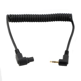 2.5mm to C3 Camera Shutter Release Cable Remote Control Cord Speedlight Flash Trigger Connect Spring Coiled Wire Cord for Canon EOS 7D 7D Mark II 6D 6D Mark II 5D 5DS 5D 5DS 5D