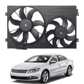 Radiator Engine Cooling Fan Assembly Compatible with 2006-2015 Passat 2010-2013 Golf 2012-2014 Beetle 2006-2014 GTI 2005-2013 Jetta 1.8L 1.9L 2.0L 3.6L, Automotive Cooling Fans Replace VW3115114