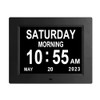 8 INCH Date Time Dementia Clocks with 3 Medication Reminders