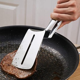 Maedack Double-Sided Shovel Clip - Stainless Steel Shovel for Frying Fish Flip Fish Multi-Function Steak Clip Fried Steak Spatula
