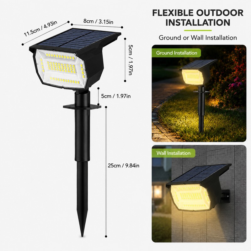 LED Solar Landscape Spotlight for Outdoor Lighting – IP65 Waterproof